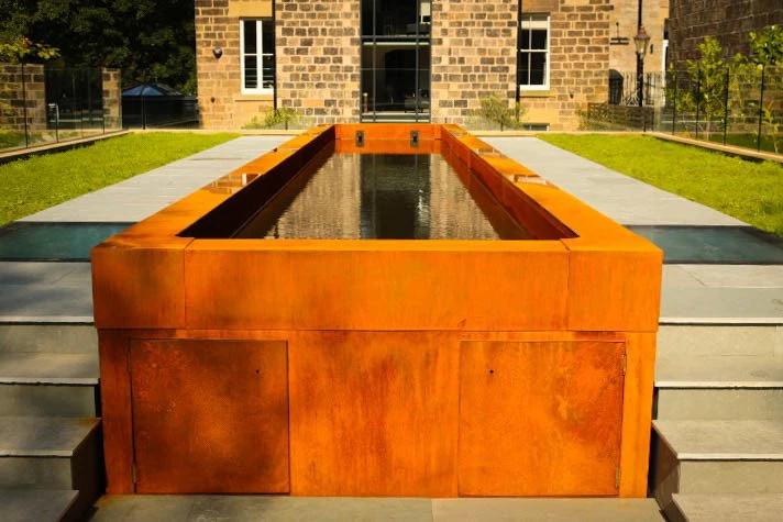 Corten steel water feature