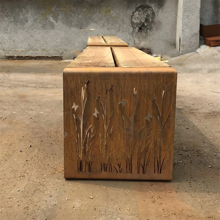 Outdoor corten bench 2