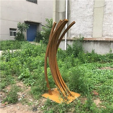 Scultura astratta in acciaio da giardino all'aperto