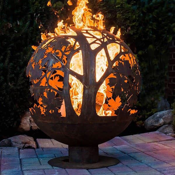 Laser Cutting Steel Fire Pits Steel Half Sphere Fire Place