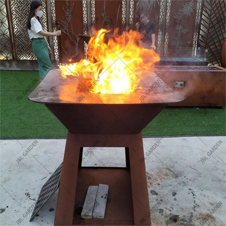 Outdoor Garden Rust Corten Steel Heavy Duty BBQ