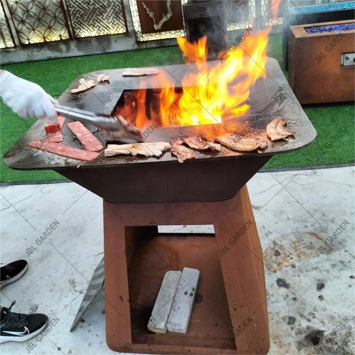Outdoor Garden Rust Corten Steel Heavy Duty BBQ