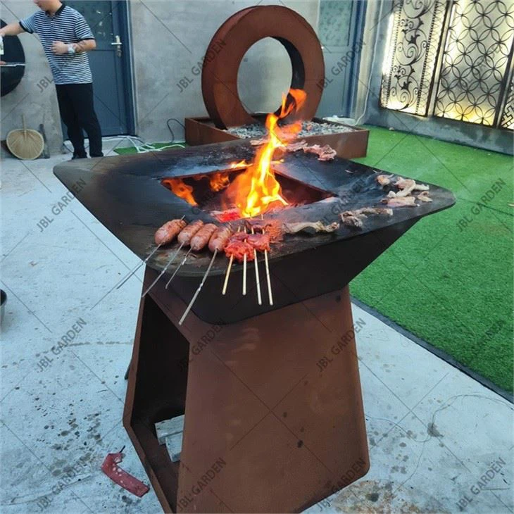 Outdoor Garden Rust Corten Steel Heavy Duty BBQ