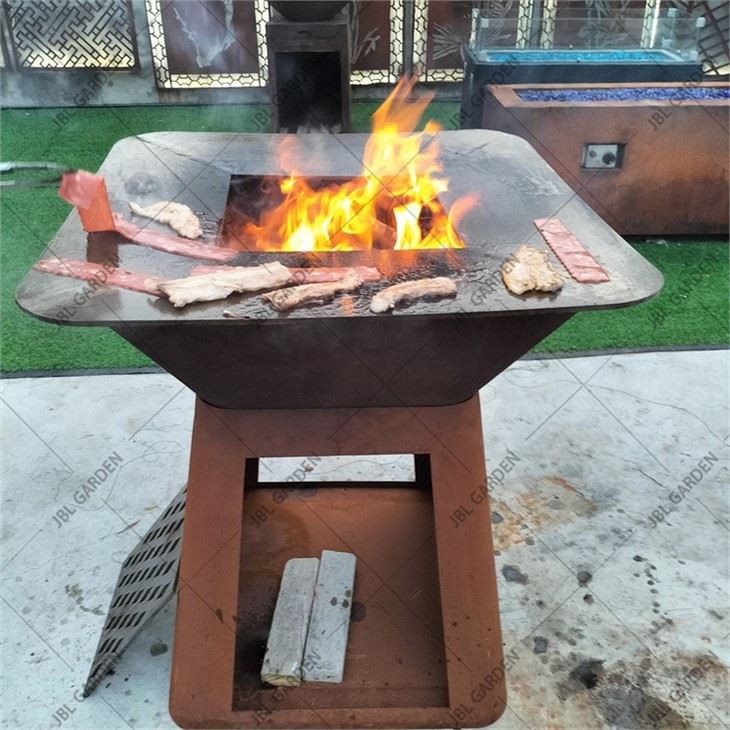 Cooking Plancha Grill Weathered CORTEN Steel Bbq