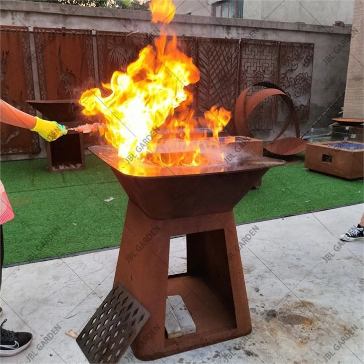 Giardino Corten Steel Modern Fire Pit BBQ