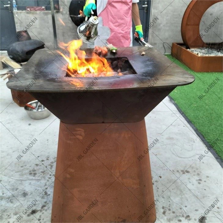 Garden Corten Steel Modern Fire Pit BBQ