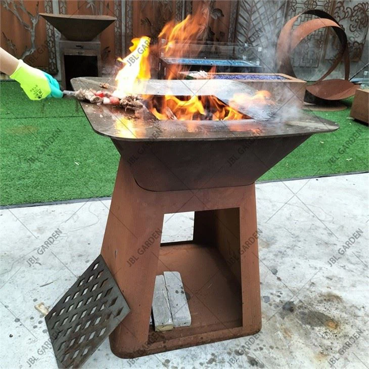 Garden Corten Steel Modern Fire Pit BBQ