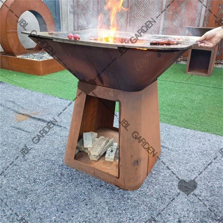 Corten Steel Fire Pit Bbq