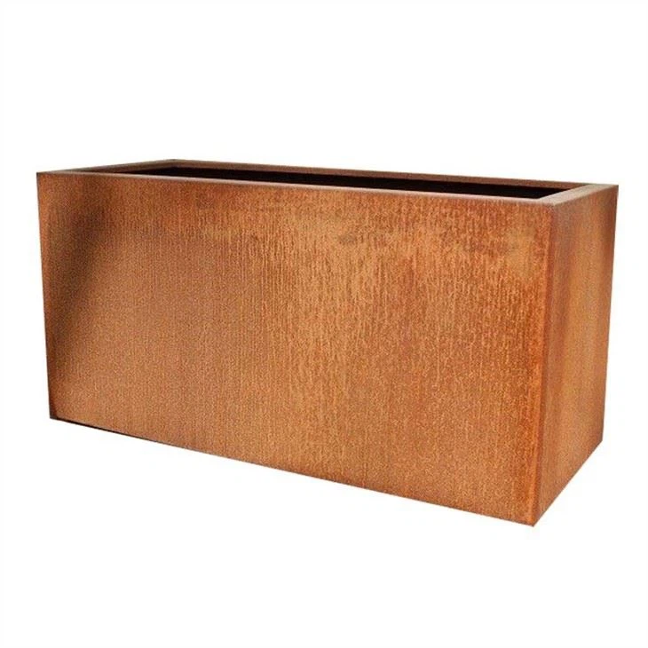 Vaso da fiori ruggine in acciaio corten