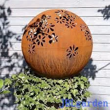 Taglio laser Corten Steel Metal Art Ball Sculpture