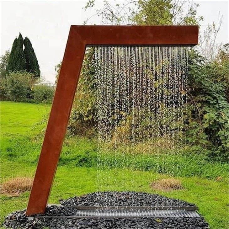 Rusty Corten Steel Garden Water Feature