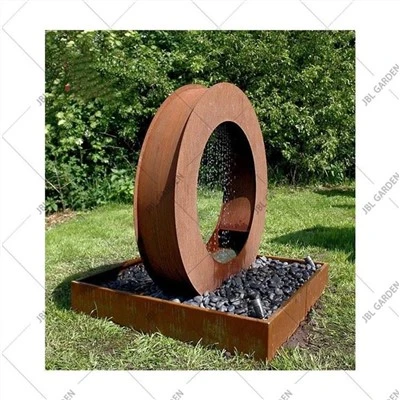 Fontana d'acqua in acciaio con LED