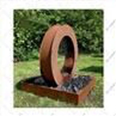 Fontana d'acqua in metallo rettangolare in corten