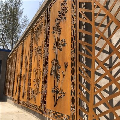 Schermo da parete in acciaio corten da giardino