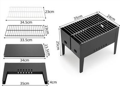 Griglia per barbecue a carbone fatta in casa pieghevole portatile per esterni facilmente assemblabile