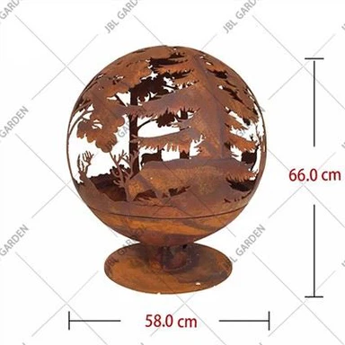 Sfera d'acciaio del pozzo del fuoco