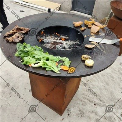 Cucina da esterno BBQ in acciaio corten