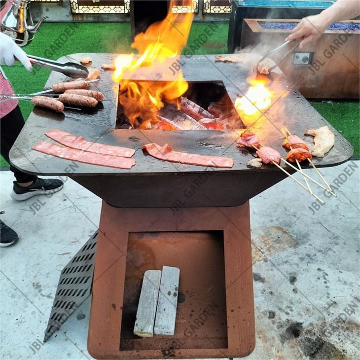 Corten Steel Fireplace Grill