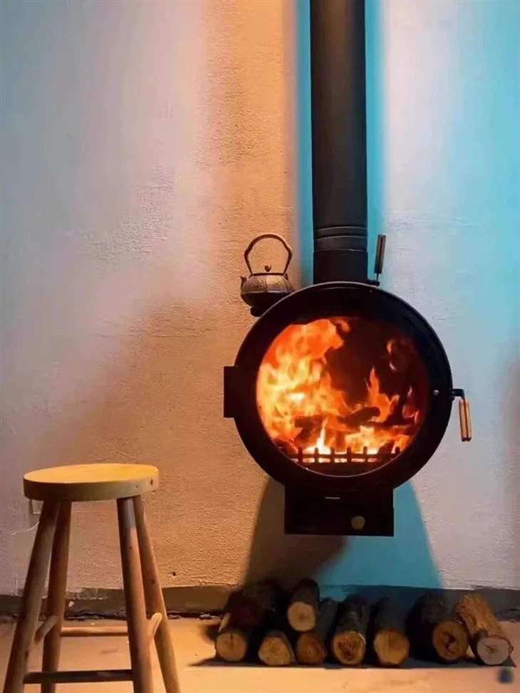 Black Round Fireplace Fire Pits