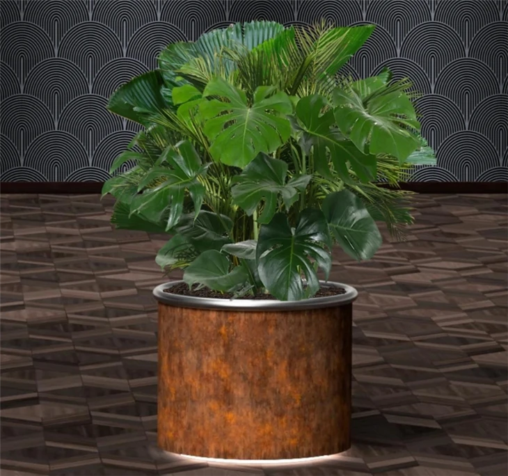Corten Planter With LED Lamp