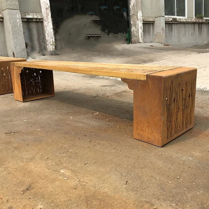 Corten Steel Legs For Bench