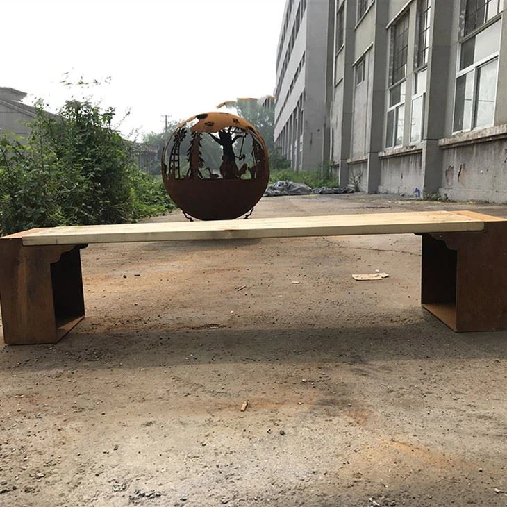 Gambe In Acciaio Corten Per Panca