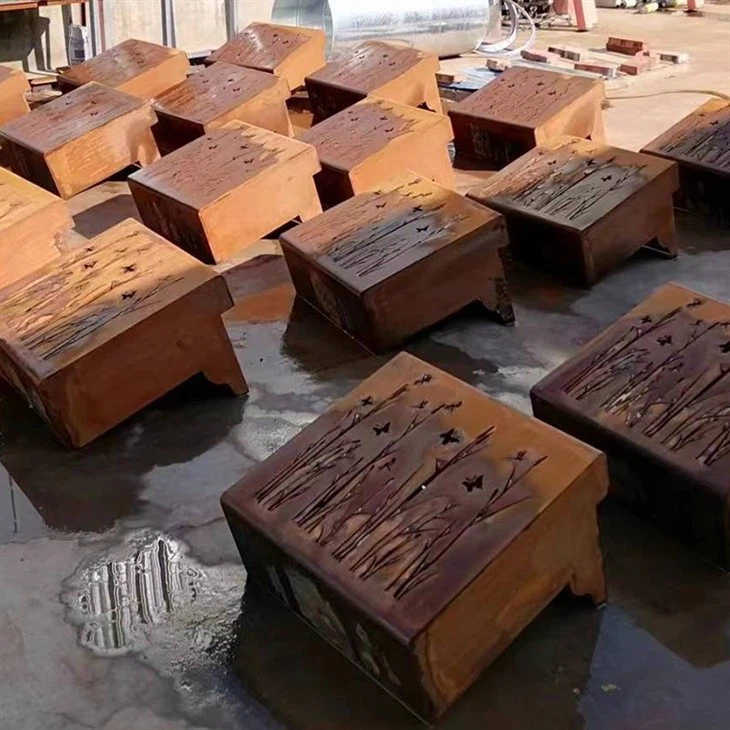 Corten Steel Legs For Bench