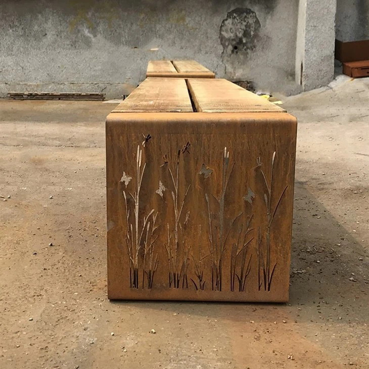 Corten Steel Legs For Bench