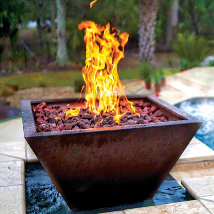 Pozzi del fuoco del gas della fontana dell'acqua dell'acciaio di Corten