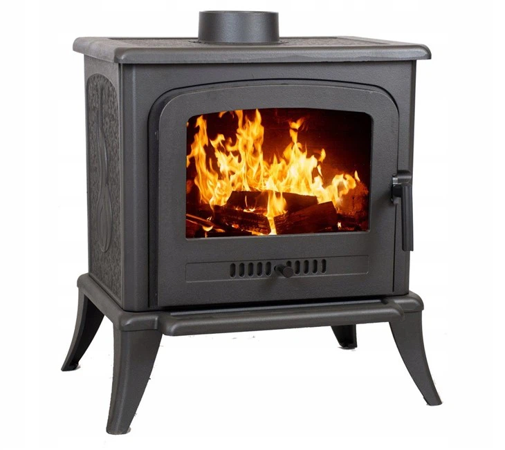 Real Fire Burning Firewood Heating Fireplace