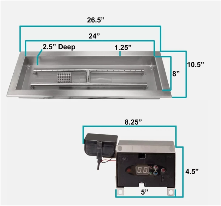 Remote Control Gas Fire Pit Kit