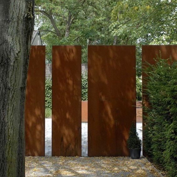 Rust Bamboo Corten Steel Garden Screen