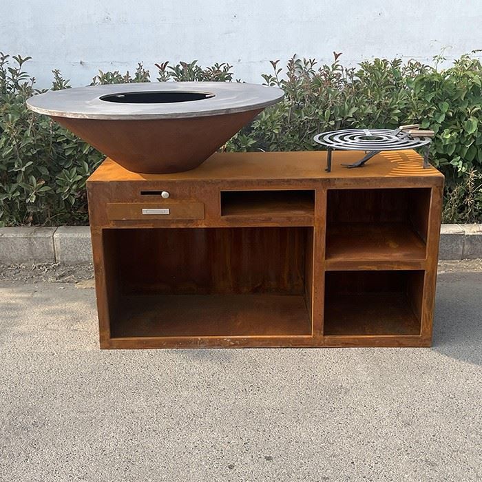 Griglia per barbecue rustica in acciaio Corten