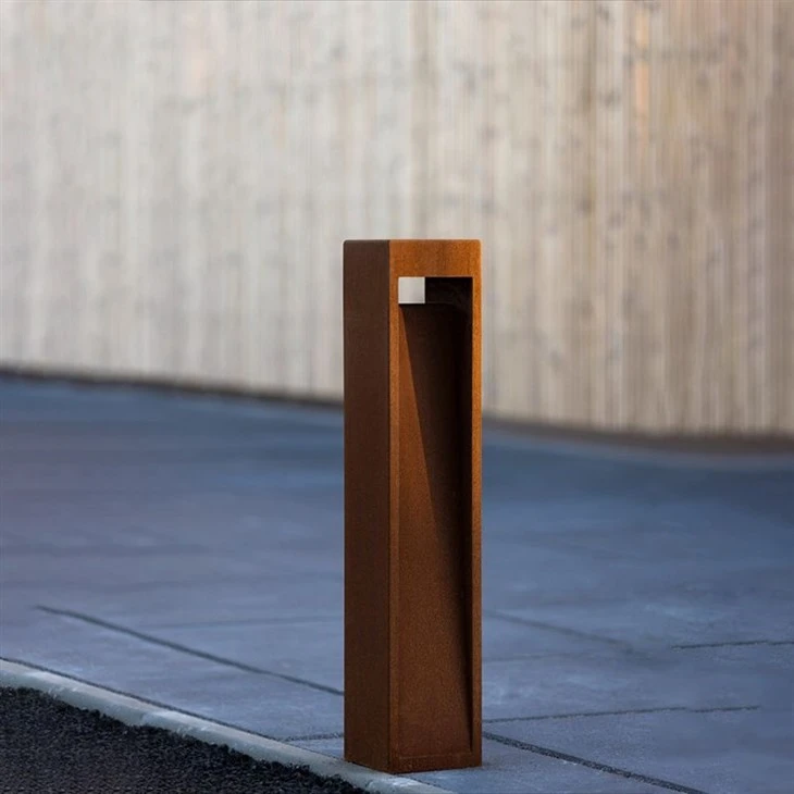 Rusty Color Corten Steel Bollard Lights
