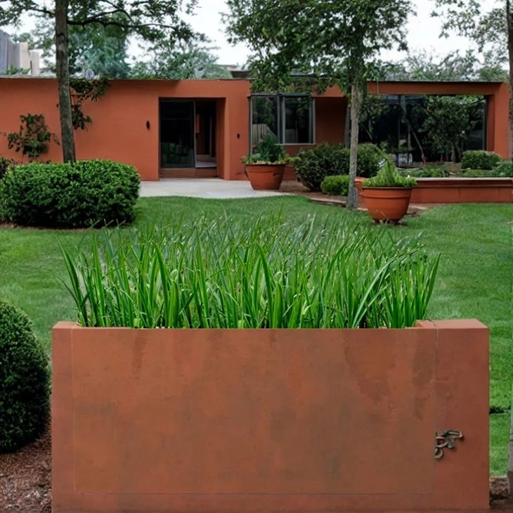 Rusty Steel Flower Planters Large price