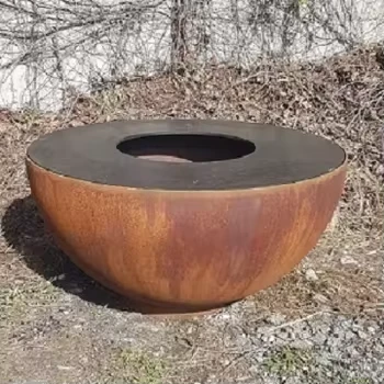 Pozzi del fuoco da tavolo rotondi in acciaio Corten