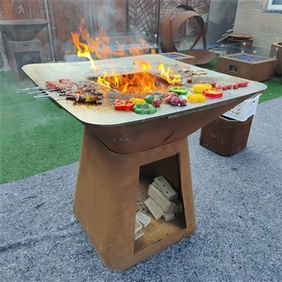 Fornello per barbecue a legna