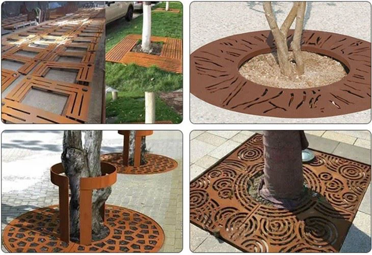 Dimensioni della griglia dell'albero per il marciapiede