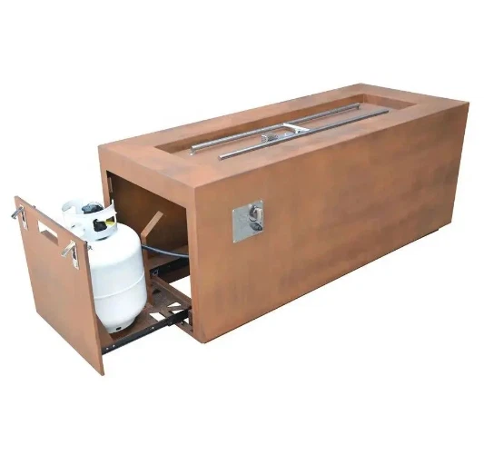Tavolo Firepit rettangolare caldo e decorativo